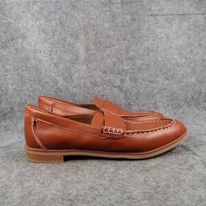 ZBY Shoes Womens 9 Penny Loafers Slip On Fashion Casual Moc Toe Brown Classic